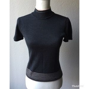 Tahari Arthur S. Levine Turtleneck Shortsleeve Top